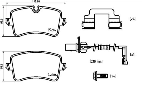 Brembo Prime P 85 150 Brake Pad Set — Rear 117mm, photo 2
