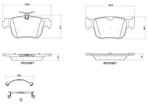 Brembo Prime P 85 184 Brake Pad Set — Rear 123mm, photo 4