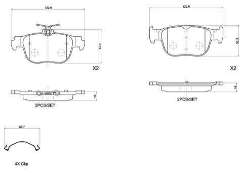 Brembo Prime P 85 189 Brake Pad Set — Rear 123mm, photo 4