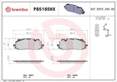 Brembo P85165NX Brake Pad, photo 7