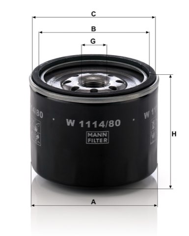 Mann-Filter W 1114/80 Oil Filter