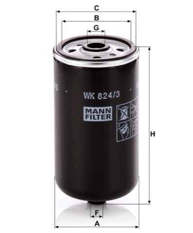 Mann-Filter WK 824/3 Fuel Filter